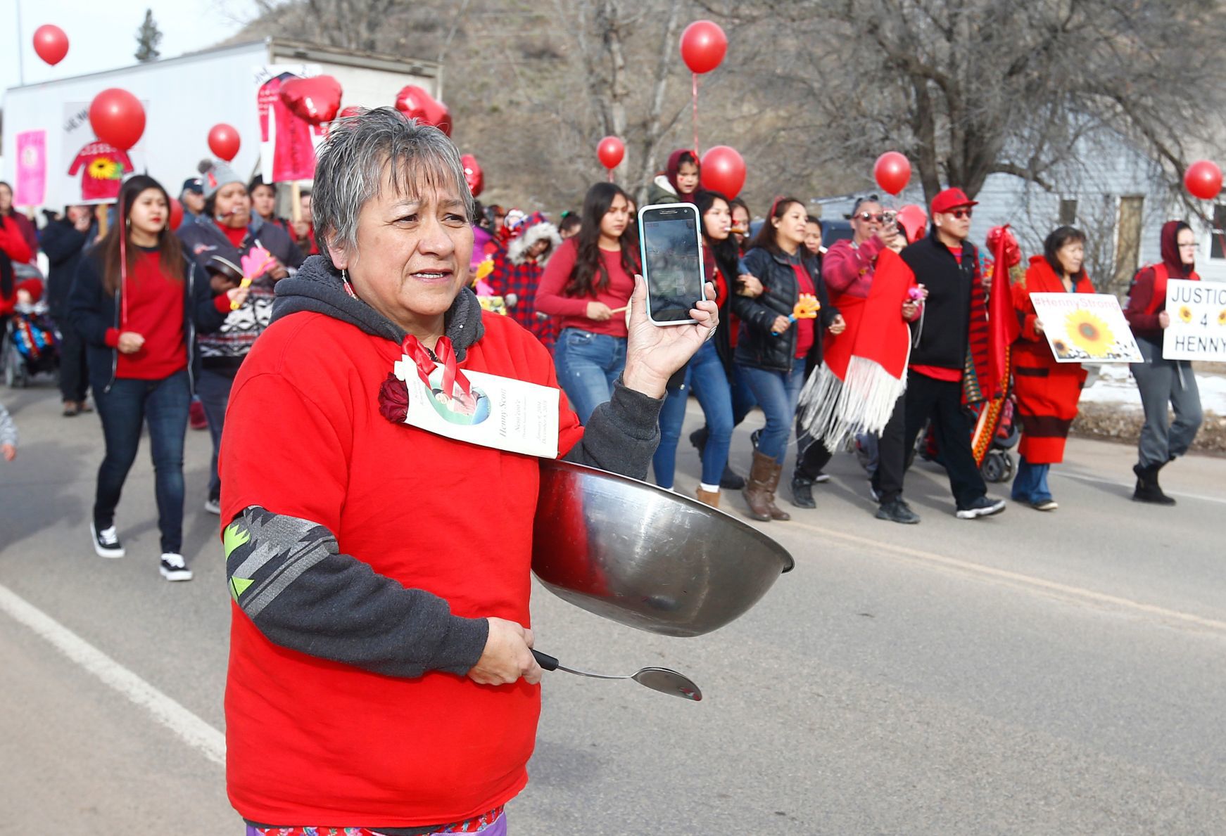 #HennyStrong march through Lame Deer